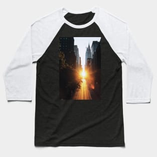 Tudor City New York Sunset Baseball T-Shirt